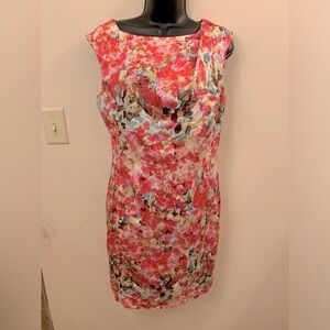 Ann Taylor sleeveless dress.  Multi-color floral pattern.  Size 8.